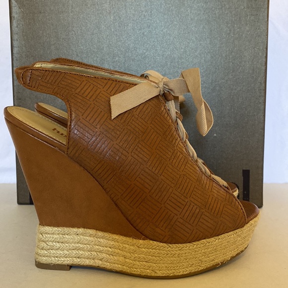 COPY - Luxury Rebel Tan Lace Up Wedges 38.5 EUC - Picture 2 of 8